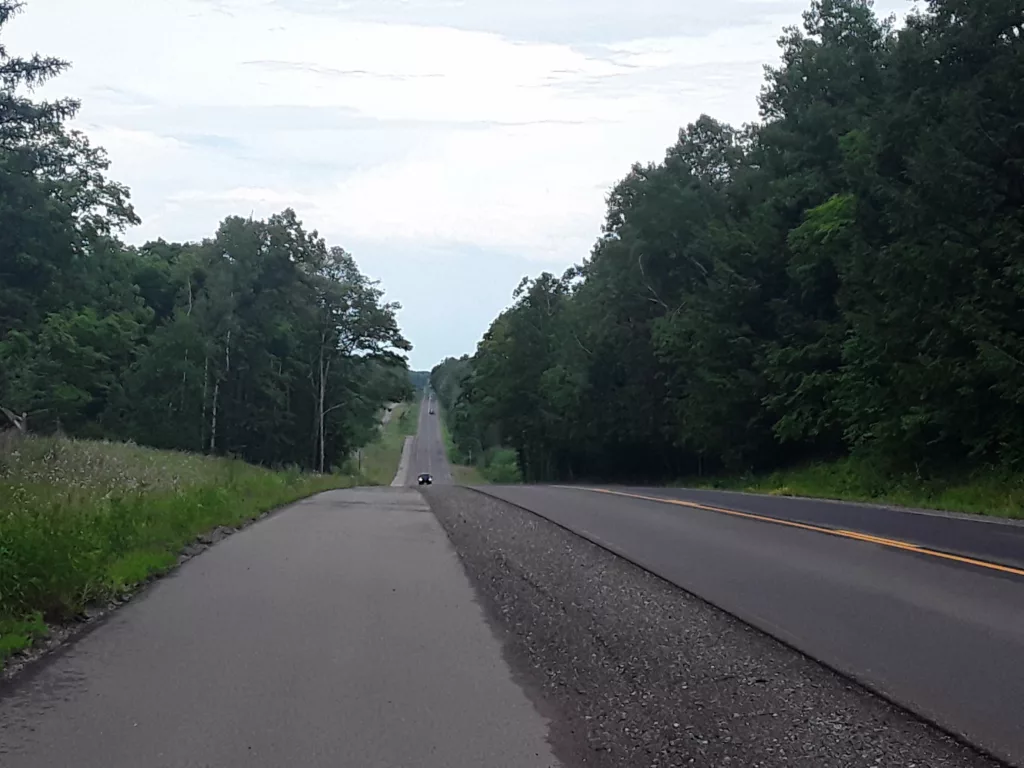 Just after the 424 Farm a big hill on the bike trail awaits.