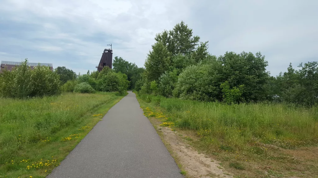 Coming up to the mine shaft off the Apple Blossom Trail Caspian Michigan.