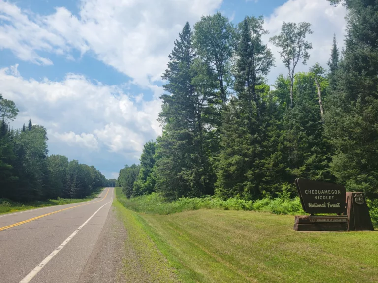 On Hwy 70 in Wisconsin the entrance to Chequamegon Nicolet National Forest near Florence WI