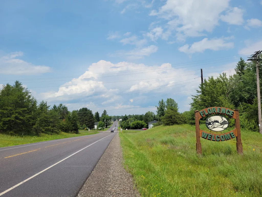 Cycling Leaving Florence WI on County Road N