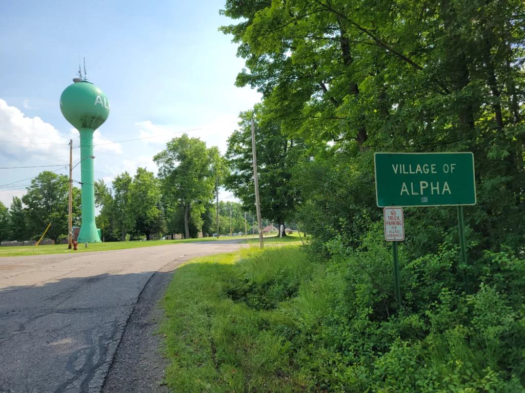 Cycling into Alpha MI on the Tobin-Alpha Road