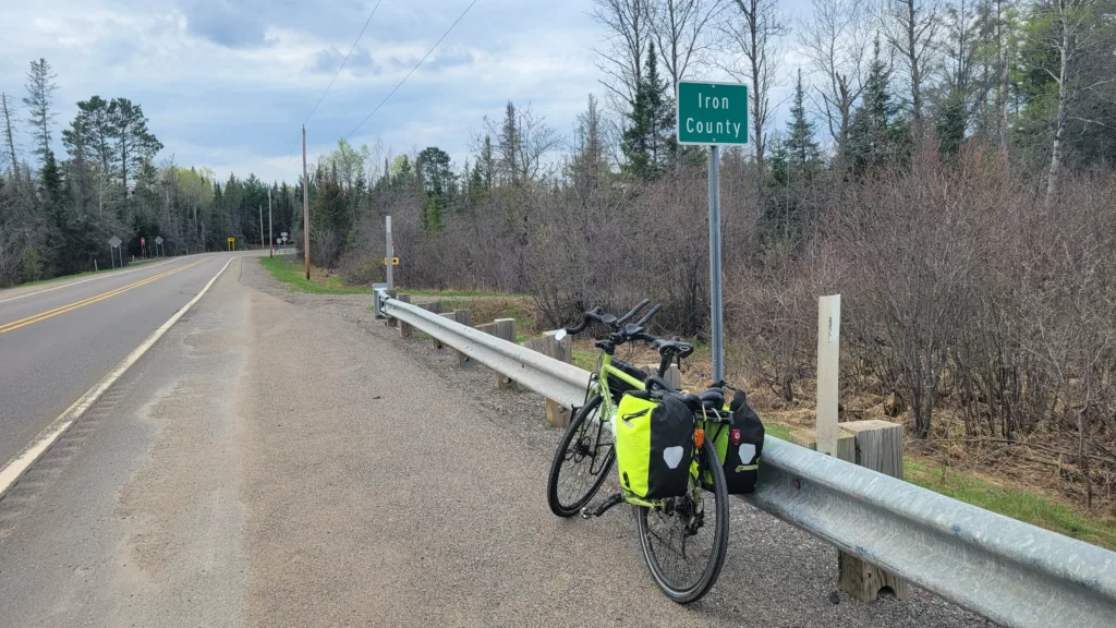 Entering Iron County Michigan on HWY 73 coming back from Eagle overnight going to Caspian MI. Just crossed the Brule River from Wisconsin.