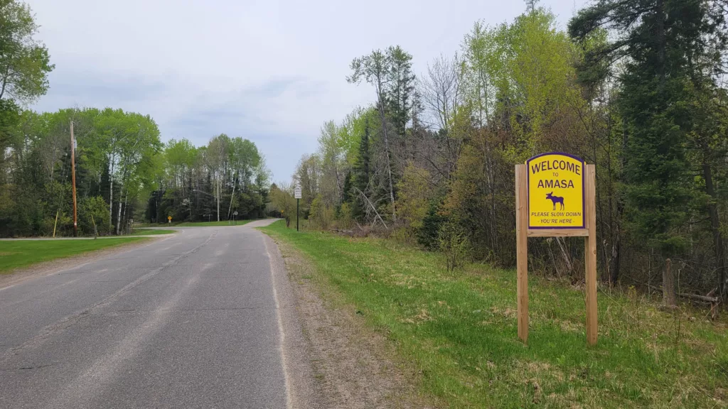 Cycling into Amasa Michigan on Old HWY 141 North just south of town.