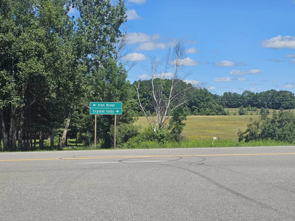 Located on US from Pentoga Trail left for Iron River, right for Crystal Falls.