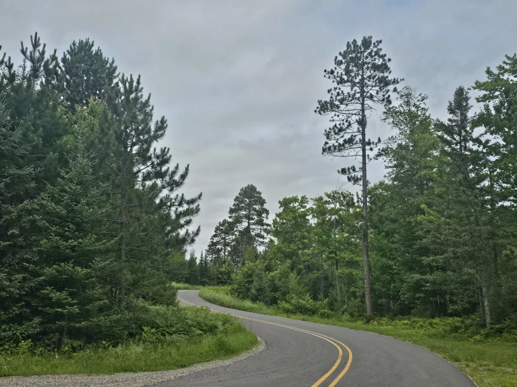 This is the dead end of Long Lake Road leading from US2 to the back on Long Lake.