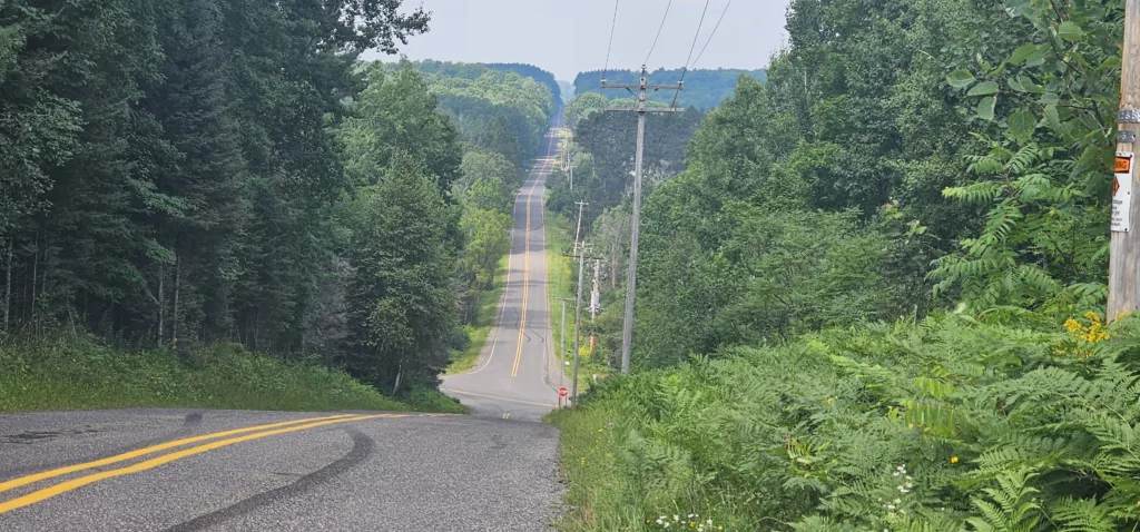 The end of West Division Street out of Iron River. Above HWY 73 at the stop sign. Lake Ottawa Road beyond leads to Ottawa Lake, Hagerman Lake and Brule Lake headwaters of the Brule River.