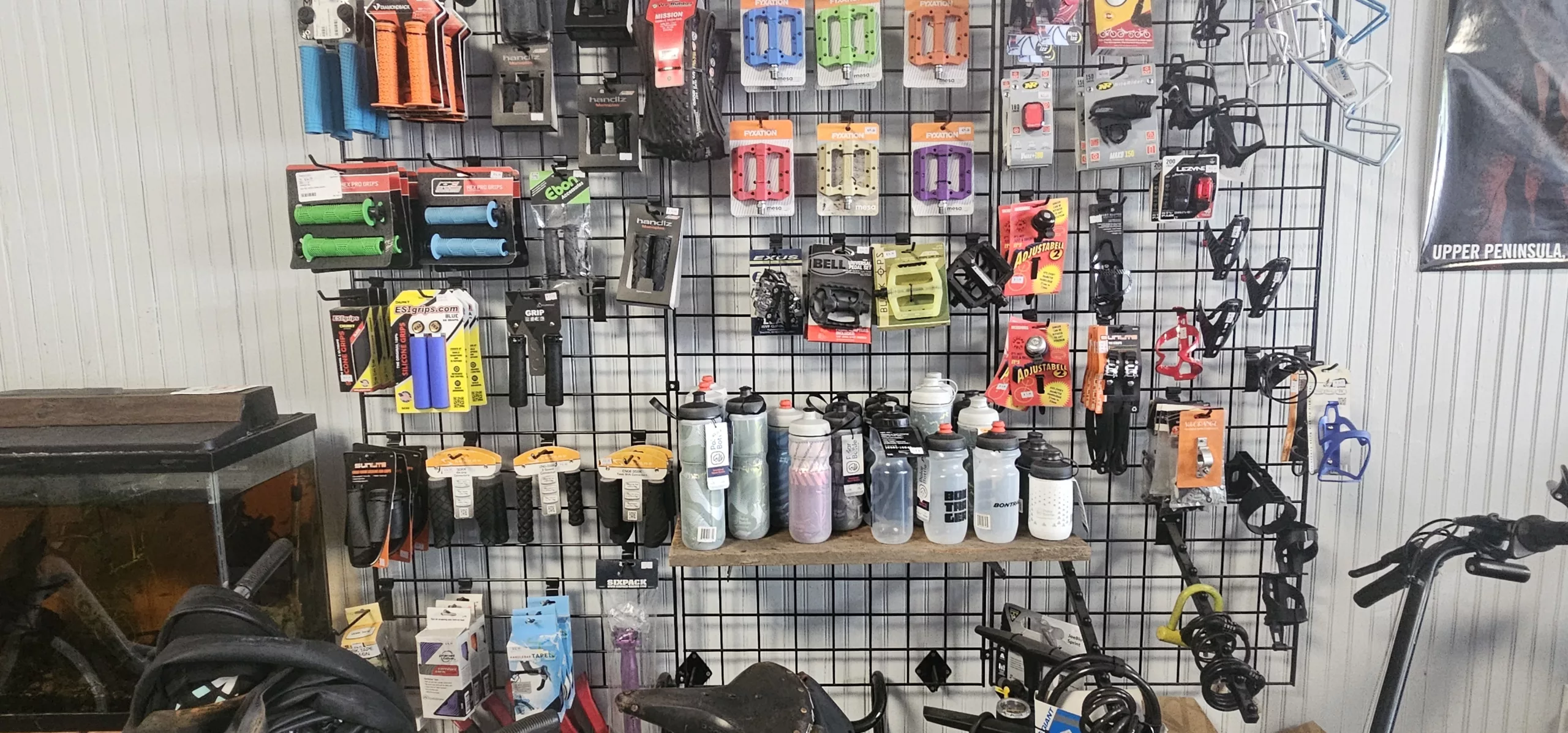 Iron River Cycling Accessories Water bottles, Cages, Bells, Grips, Tubes, Tires, Handlebar Tape.